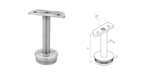 Łącznik słupka na rurę fi 42,4 mm - satyna