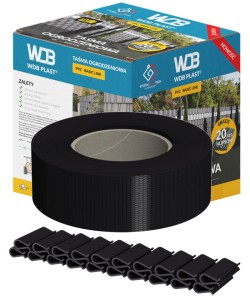 Taśma ogrodzeniowa 47,5mm x 35mb czarna - WDB PLAST
