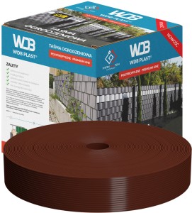 Taśma ogrodzeniowa 47,5 mm x 50 m WDB PLAST POLIPROPYLEN - brązowa 8011
