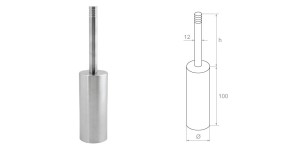 Łącznik słupka drewnianego na rurę 42,4 mm - satyna