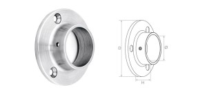 Osiowe mocowanie poręczy na rurę fi 42,4 mm - AISI 316 - satyna