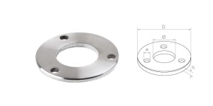 Podstawa słupa z 3 otworami fi 11 mm, na rurę 42,4 mm - satyna