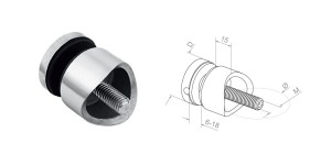 Uchwyt do szkła na rurę fi 42,4 mm - satyna