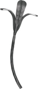 Liść kuty prawy fi12x300x190 mm