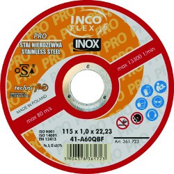 Tarcza do cięcia stali INOX PRO 125x2,5x22 INCO FLEX