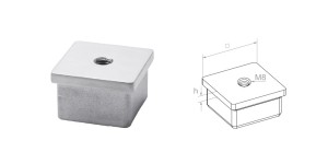 Zaślepka płaska z otworem M8 na kwadrat o wymiarach 40x40x2 mm - satyna