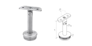 Łącznik słupka przegubowy na rurę fi 42,4 mm - satyna