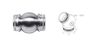 Łącznik przegubowy regulowany na rurę 42,4 x 2 mm - satyna