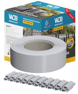 Taśma ogrodzeniowa 47,5mm x 35mb szara - WDB PLAST