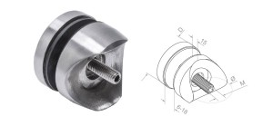 Uchwyt do szkła na rurę fi 42,4 mm - satyna