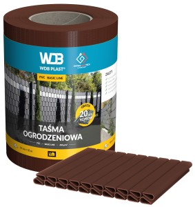 Taśma ogrodzeniowa 19cm x 35mb - brązowa