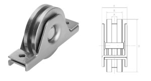 Rolka jezdna "T" z wewnętrznym wspornikiem fi 78x20 mm