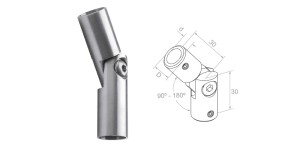 Łącznik przegubowy pręta D: 12 mm - satyna
