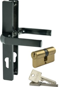Komplet  klamka/klamka 72 mm + wkładka zamka