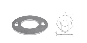 Podstawa słupa z 2 otworami fi 8,5 mm, na rurę 42,4 mm - pow. surowa