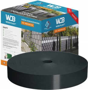 Taśma ogrodzeniowa 47,5 mm x 50 m WDB PLAST - antracyt 7016