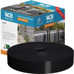 Taśma ogrodzeniowa 47,5 mm x 50 m WDB PLAST - czarna 9005