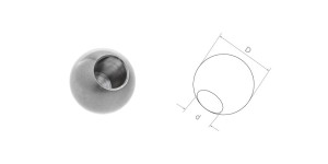 Kula do wklejenia fi 20 mm z otworem fi 12 mm - połysk