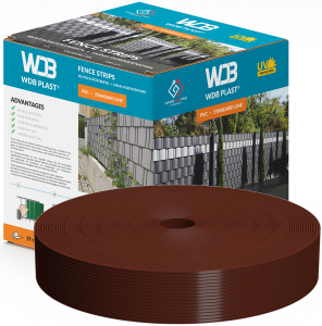 Taśma ogrodzeniowa 47,5 mm x 50 m WDB PLAST - brązowa 8011