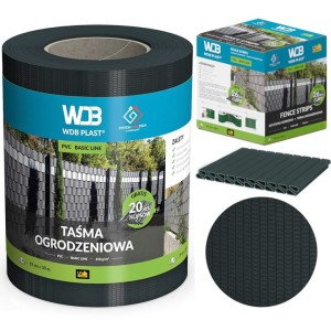 Taśma ogrodzeniowa 19cm x 50mb antracyt - WDB PLAST