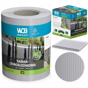 Taśma ogrodzeniowa 19cm x 50mb szary - WDB PLAST