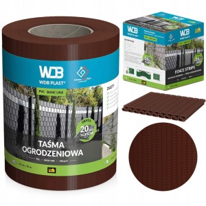 Taśma ogrodzeniowa 19cm x 50mb brązowy - WDB PLAST