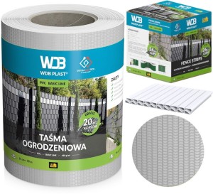 Taśma ogrodzeniowa 19cm x 50mb biały - WDB PLAST
