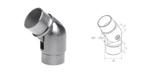 Łącznik - kolano przegubowe na rurę 42,4 x 2 mm - satyna