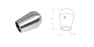 Zakończenie pręta o wymiarach 12x30 mm - satyna