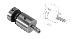 Uchwyt do szkła fi 30 mm M8 - satyna