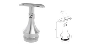 Łącznik słupka przegubowy wbijany na rurę fi 42,4 mm - h 70 mm - AISI 304 - satyna