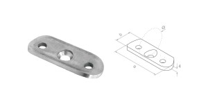 Blaszka montażowa poręczy na rurę fi 48,3 mm - satyna