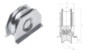 Rolka jezdna "O" z bocznym panelem fi 68x20 mm