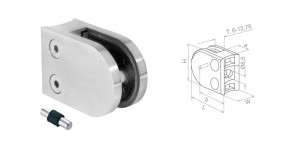 Uchwyt do szkła na rurę 48,3 mm  63x45x30  mm - satyna