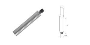 Pręt uchwytu poręczy D 14 mm - AISI 304 - satyna