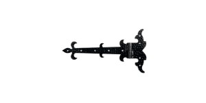 Zawias pasowy ozdobny, retro, kuty, L: 342 mm - prawy
