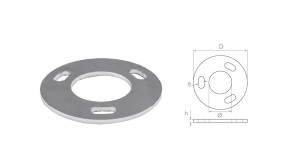 Podstawa słupa z 3 otworami fi 8,5 mm, na rurę 42,4 mm - pow. surowa