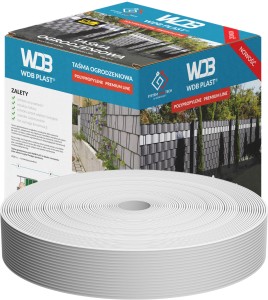 Taśma ogrodzeniowa 47,5 mm x 50 m WDB PLAST POLIPROPYLEN - biała 9003