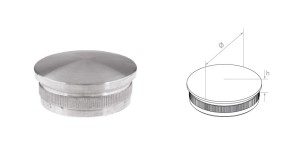 Zaślepka wypukła na rurę 42,4 x 2 mm - satyna