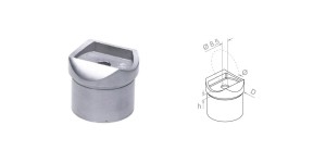 Łącznik słupka poprzeczny na rurę fi 42,4 mm - AISI 304 - satyna