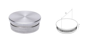 Zaślepka płaska wbijana do rury 48,3 x 2 mm - satyna