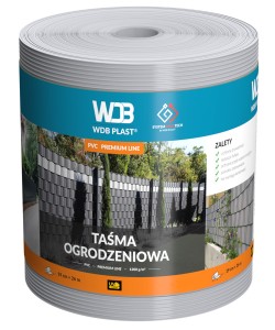 Taśma ogrodzeniowa 19cm x 26mb - szara WDB PLAST