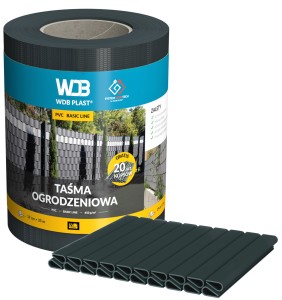 Taśma ogrodzeniowa 19cm x 35mb antracyt - WDB PLAST