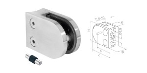 Uchwyt do szkła na rurę 42,4 mm  63x45x28  mm - połysk