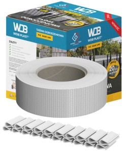 Taśma ogrodzeniowa 47,5mm x 35mb biała - WDB PLAST