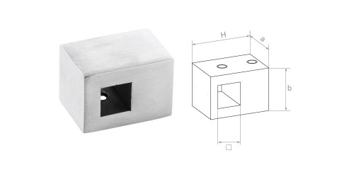 Uchwyt przelotowy na pręta 10x10 mm