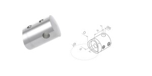 Uchwyt przelotowy linki fi6 mm do rury 42,4 mm