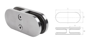 Uchwyt do szkła 180 stopni 106x45x30  mm - satyna