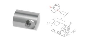 Uchwyt przelotowy pręta fi14 mm - satyna