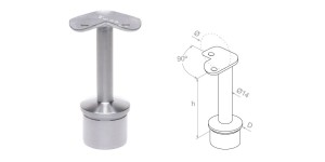 Łącznik słupka narożny na rurę fi 42,4 mm- 135 stopni - AISI 304 - satyna